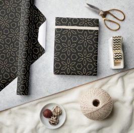 Papier Cadeau Élégant Arabe Arabe Noir Et Or