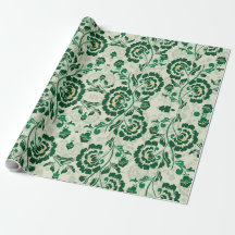 Elégant arabe floral géométrique vert marocain