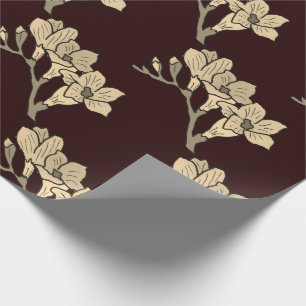 Papier Cadeau Élégant asiatique gladioli fleurs floral brun