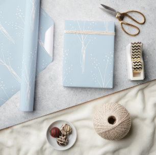 Papier Cadeau Élégant Baby shower d'hiver bleu Abstrait