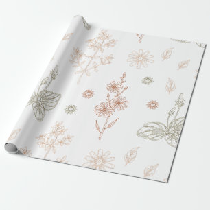 Papier Cadeau Élégant Baby shower Fleurs Sauvages