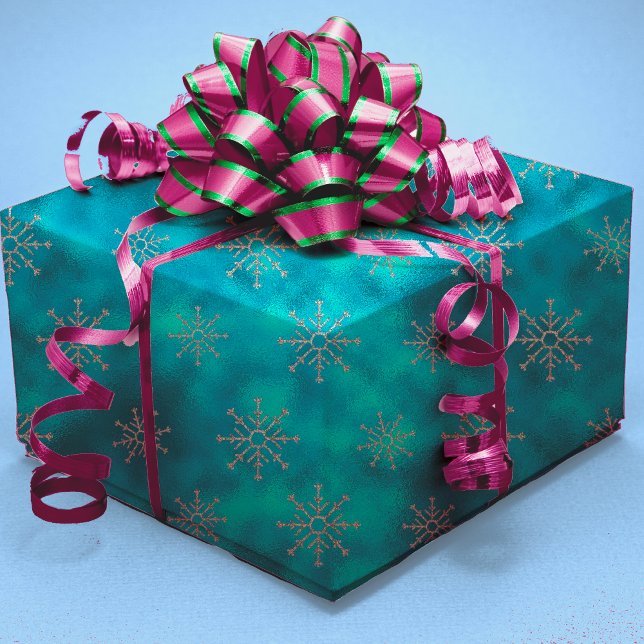 Papier Cadeau Elégant bleu aqua Noël ornements vacances Guerre (Créateur téléchargé)