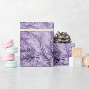 Papier Cadeau Elégant Boho violet Aquarelle Whimsical Feather