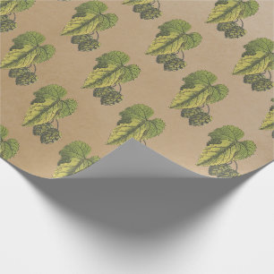 Papier Cadeau Élégant Botanique Vintage Kraft Hops Motif