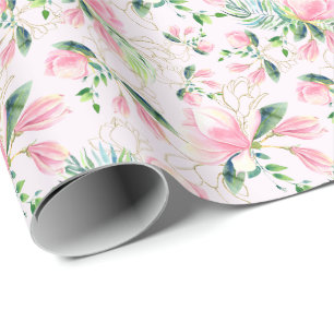 Papier Cadeau Elégant cadeau couleur rose Magnolia