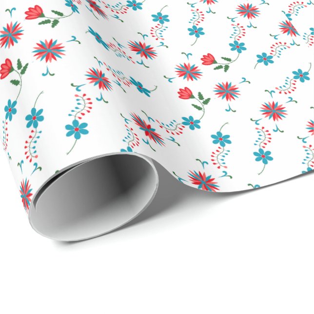 Papier Cadeau Élégant cadeau de design floral (Coin rond)