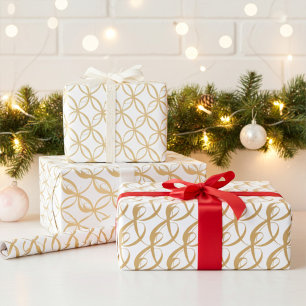 Papier Cadeau Elégant cadeau or et blanc Mariage Couple's Unity