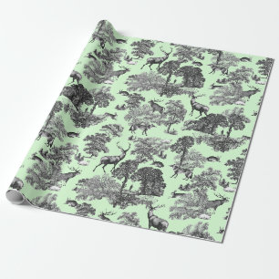 Papier Cadeau Elégant chevreuil de renard Vintage Pays Toile ver