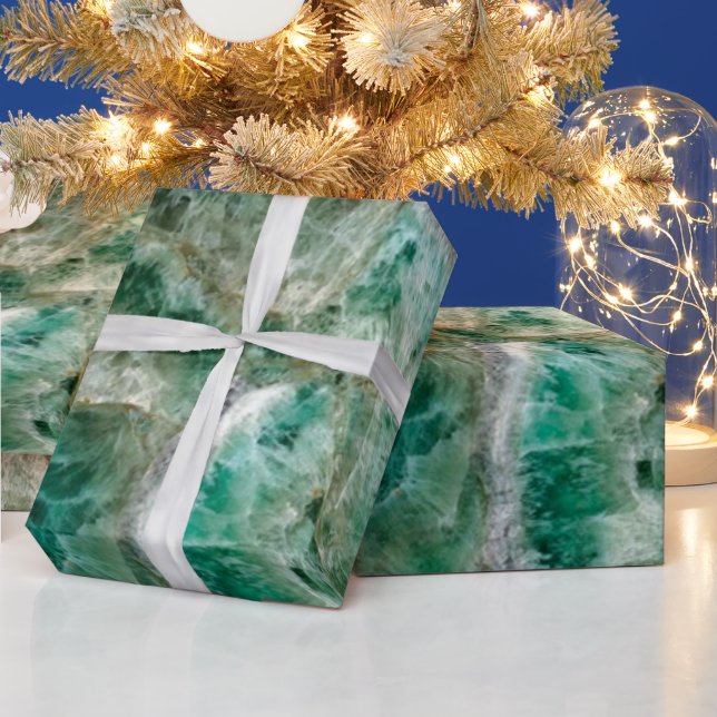 Papier Cadeau Élégant cristal d'émeraude (Vacances)