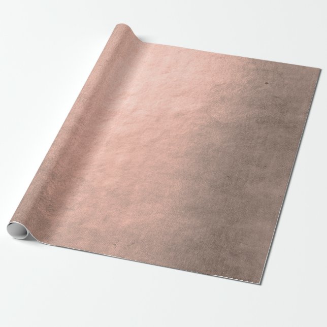 Papier Cadeau Élégant cuivre moderne rose or métallique (Déroulé)