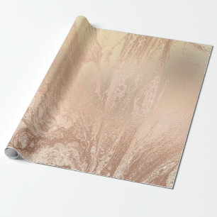 Papier Cadeau Élégant cuivre moderne rose or parties scintillant