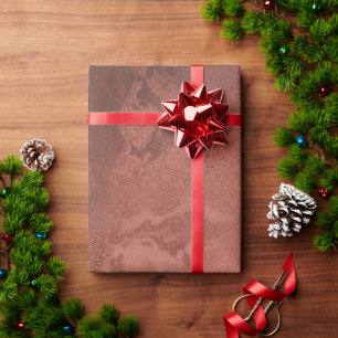 Papier Cadeau Élégant cuivre rose or marbre de Noël