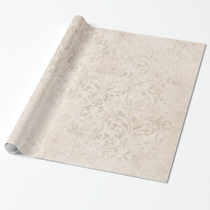 Papier Cadeau Élégant damas ivoire pour toutes les occasions