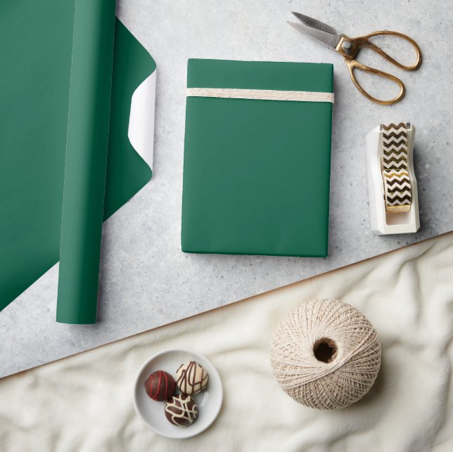 Papier Cadeau Elegant Deep Green Minimalist Wrapping Paper Roll (Artisanat)