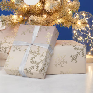 Papier Cadeau Elégant dégradé de flocons de neige parties sci