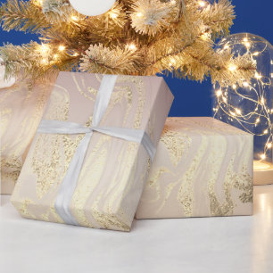 Papier Cadeau Elégant dégradé de marbre doré moderne