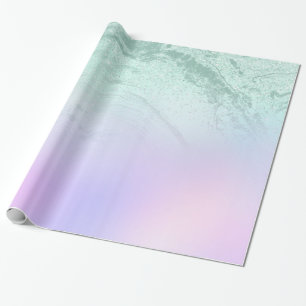 Papier Cadeau Elégant dégradé moderne menthe vert parties scinti