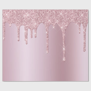 Papier Cadeau Élégant élégant rose rose rose parties scintillant