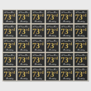Papier Cadeau Elégant, Faux Gold 73ème anniversaire + Nom person