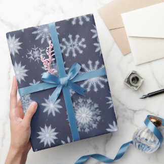 Papier Cadeau Élégant flocon de neige Noël papier d'enveloppemen