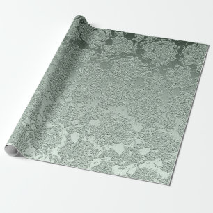 Papier Cadeau Élégant floral Pastel Sage Green Motif