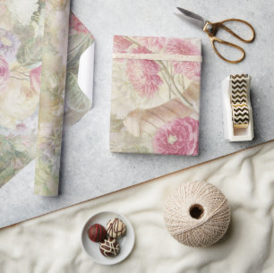 Papier Cadeau Élégant floral Vintage