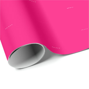 Papier Cadeau Elégant fuchsia rose chaud nom personnalisé text