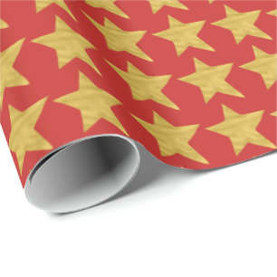 Papier Cadeau Élégant glam Noël rouge étoile motif