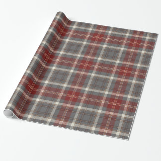 Papier Cadeau Elegant Grey | Red | À damiers Plaid beige