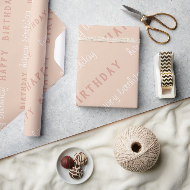 Papier Cadeau Elegant Happy Birthday Wrapping Paper (Artisanat)