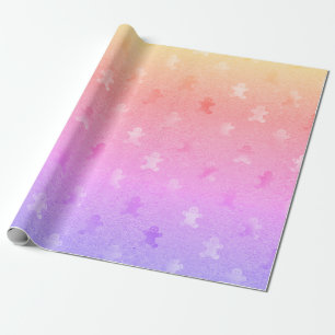 Papier Cadeau Élégant holographe homme en pain d'épice de Noël