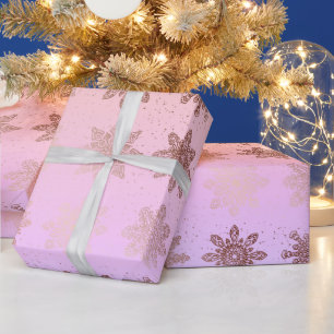Papier Cadeau Élégant holographique motif de flocon de neige de 