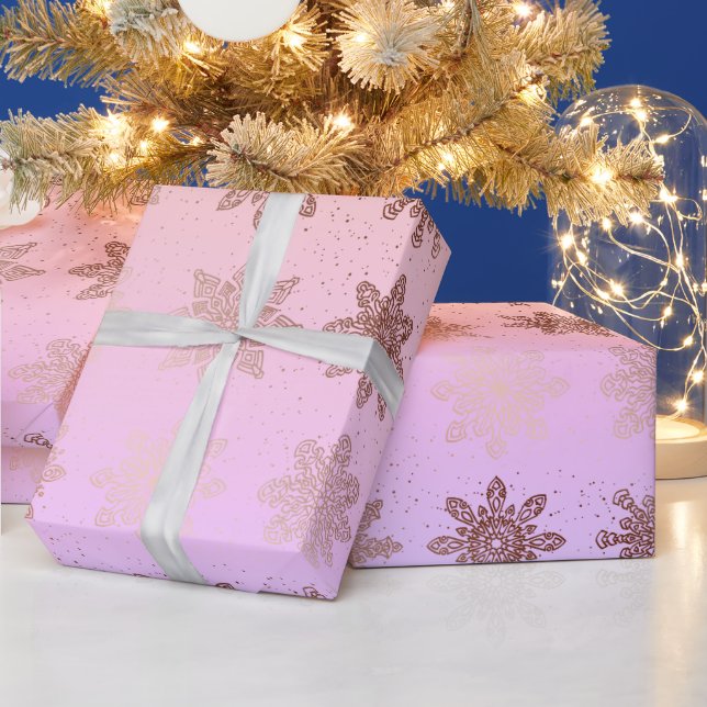 Papier Cadeau Élégant holographique motif de flocon de neige de  (Vacances)