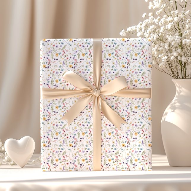 Papier Cadeau Elégant Jardin des papillons Fleurs sauvages (Créateur téléchargé)