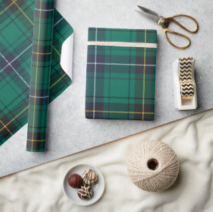 Papier Cadeau Élégant Jours de Noël Plaid Rustique Tartan