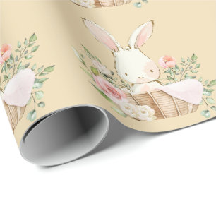 Papier Cadeau Elégant lapin lapin rose Baby shower garçon fille