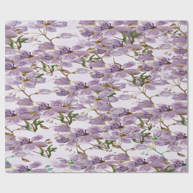 Papier Cadeau Elegant Lavender Bloom Wrapping Paper Roll (Plat)