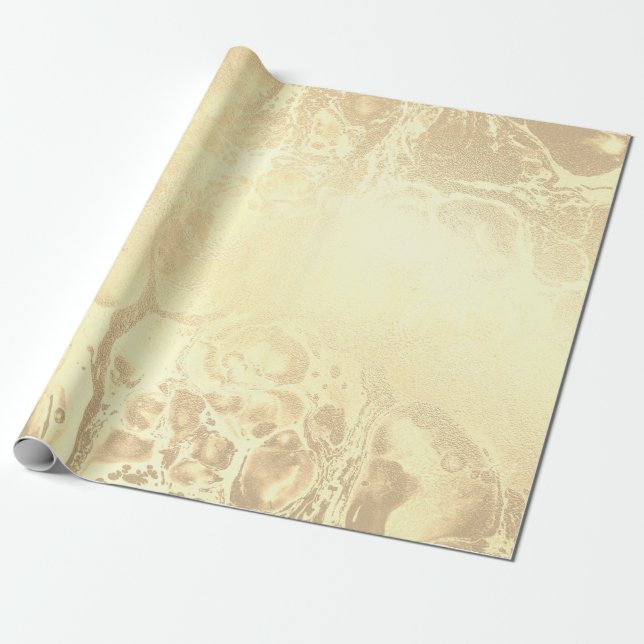 Papier Cadeau Elégant look de marbre doré moderne  (Déroulé)