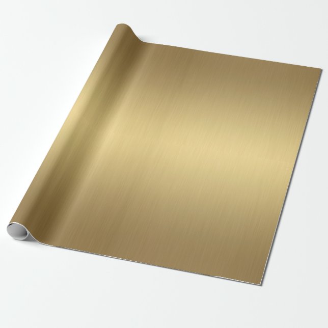 Papier Cadeau Elégant Luxe Métallo Or (Déroulé)