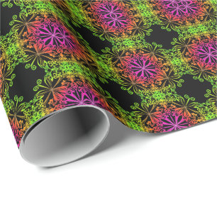 Papier Cadeau Elégant mandala botanique coloré