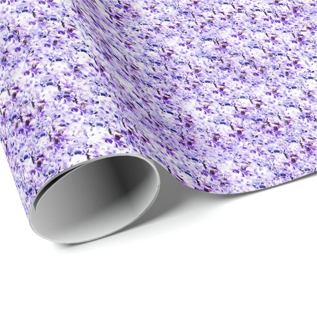 Papier Cadeau Élégant Mariage Violets (Coin rond)