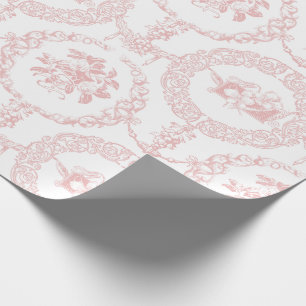 Papier Cadeau Élégant médaillons et hameçons floraux gravés en r