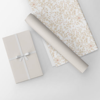 Papier Cadeau Élégant Minimaliste Crème Claire Beige Couleur Uni