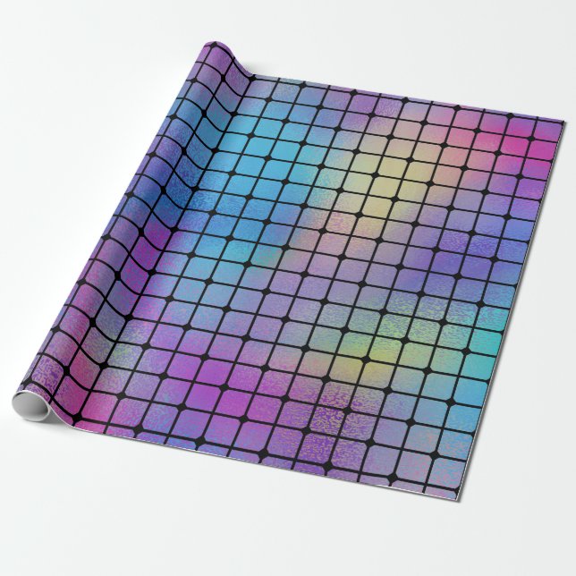 Papier Cadeau Elegant Modern Colorful Squares Tiles | (Déroulé)