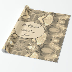 Papier Cadeau Élégant Moderne Chic Art Abstrait Faux Gold Sparkl