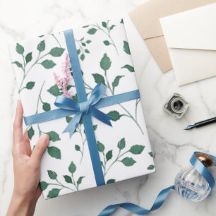Papier Cadeau Elégant Motif de feuillage vert aquarelle