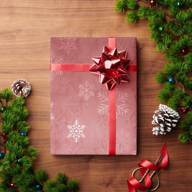 Papier Cadeau Élégant Motif de flocon de neige de Noël (Cadeau de vacances)