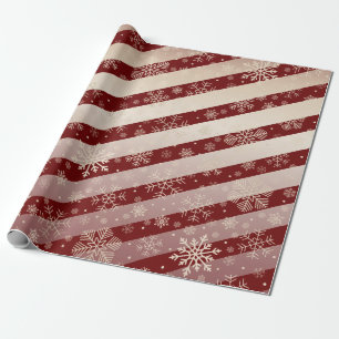 Papier Cadeau Élégant Motif de flocon de neige rouge de Noël 
