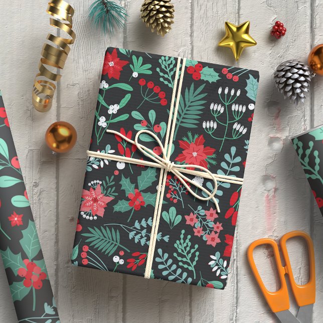 Papier Cadeau Élégant Motif de Noël Festif (Créateur téléchargé)