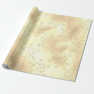 Papier Cadeau Élégant Motif de Noël Gold moderne Snowflake